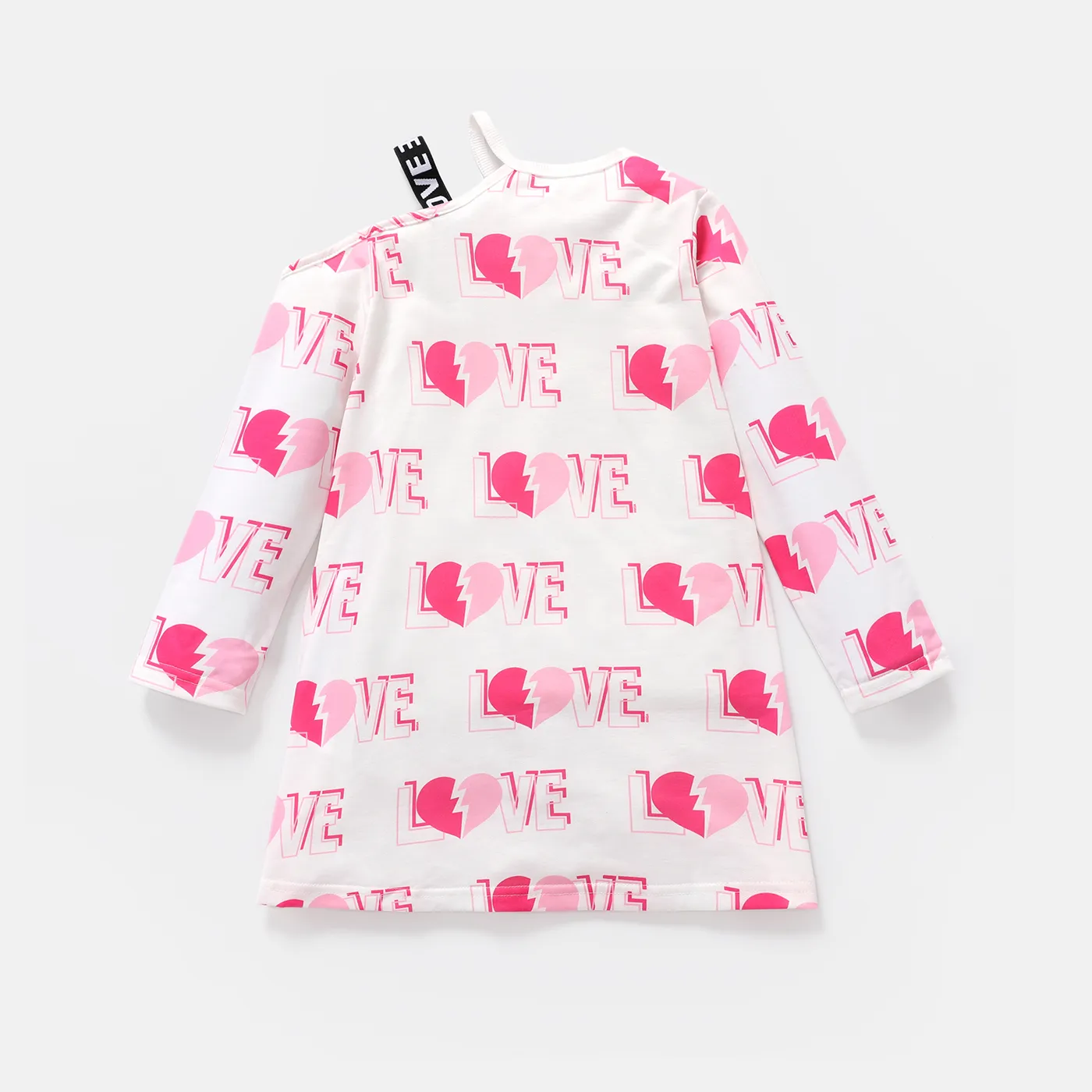 L.O.L. SURPRISE! Kid Girl Mother's Day Heart Print One Shoulder Long-sleeve Dress  image 2