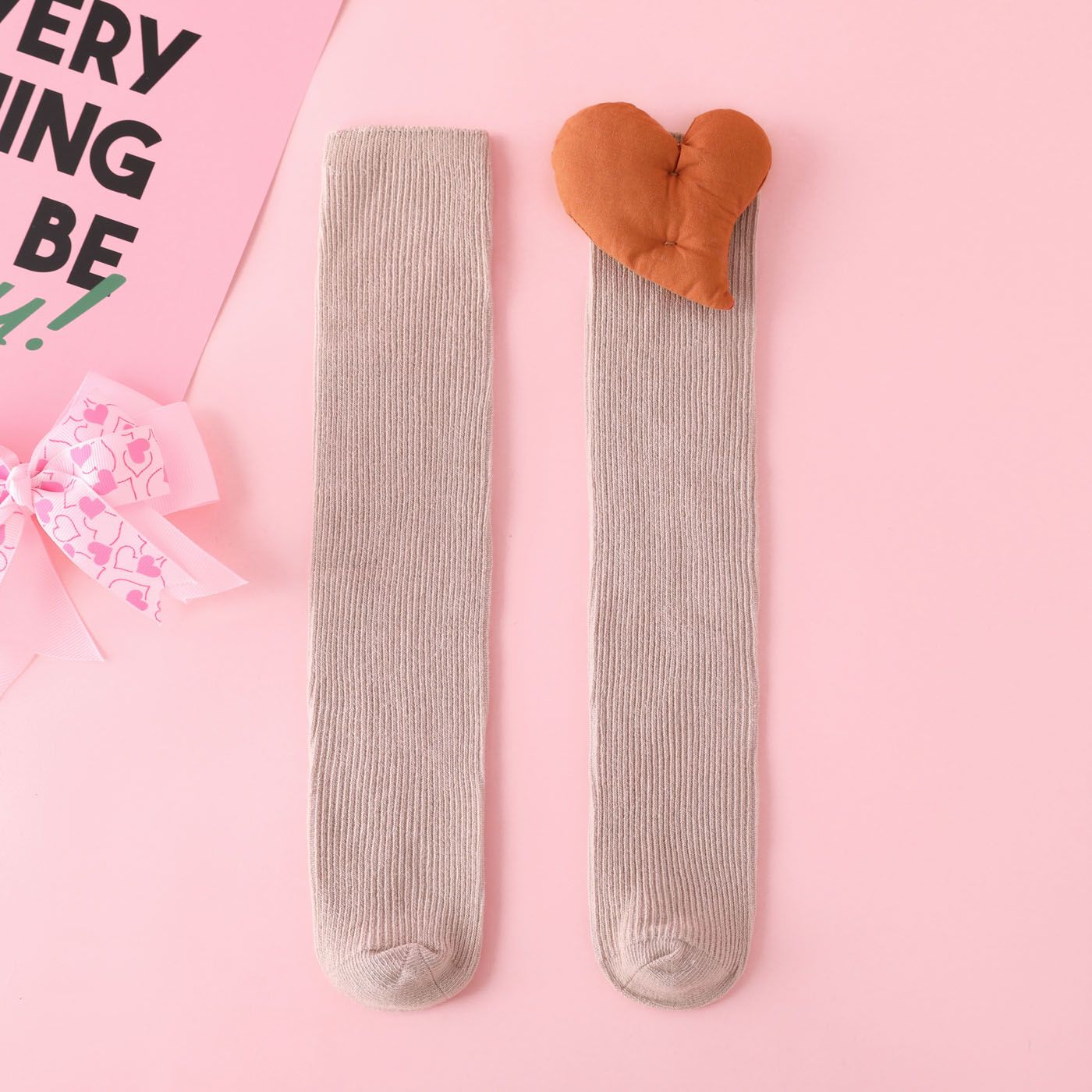 

Valentine's Day Toddler Heart Decor Solid Long Stockings