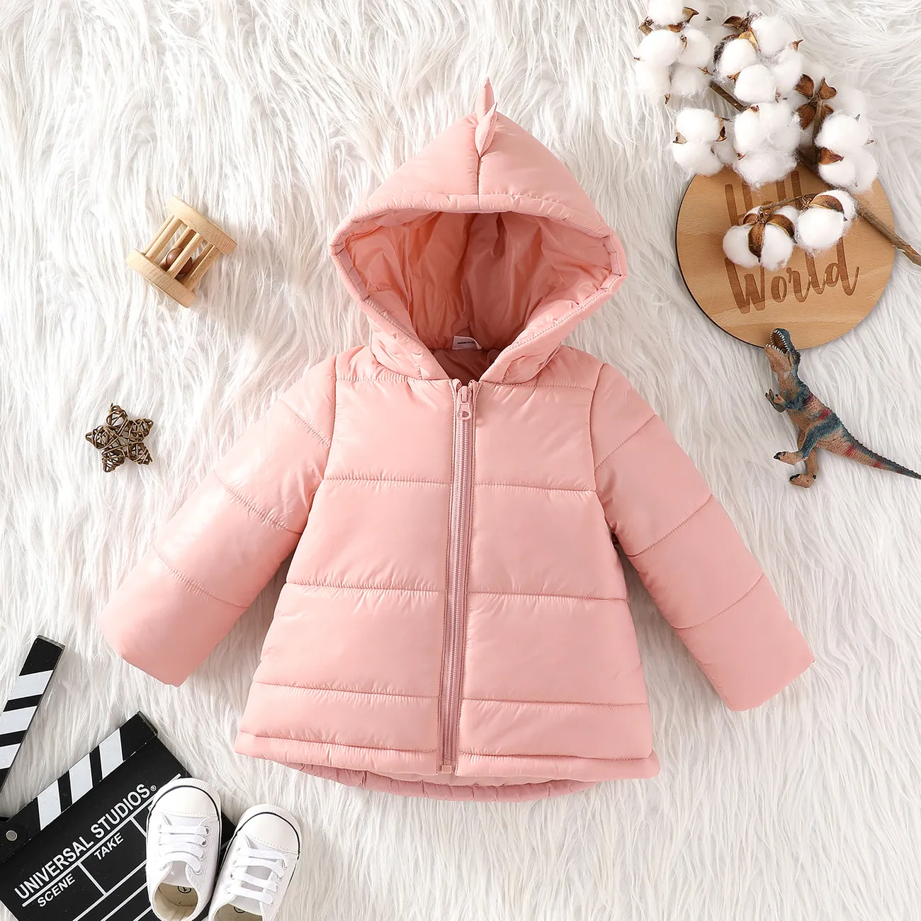 Baby Boy/Girl 3D Dinosaur Design Solid Thickened Thermal Winter Coat  big image 1