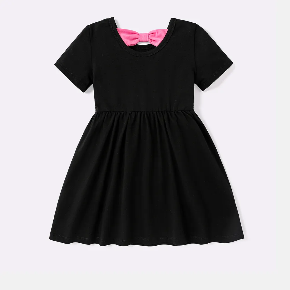 Barbie Toddler/Kid Girl Back Bowknot Design Cotton Short-sleeve Dress  big image 5