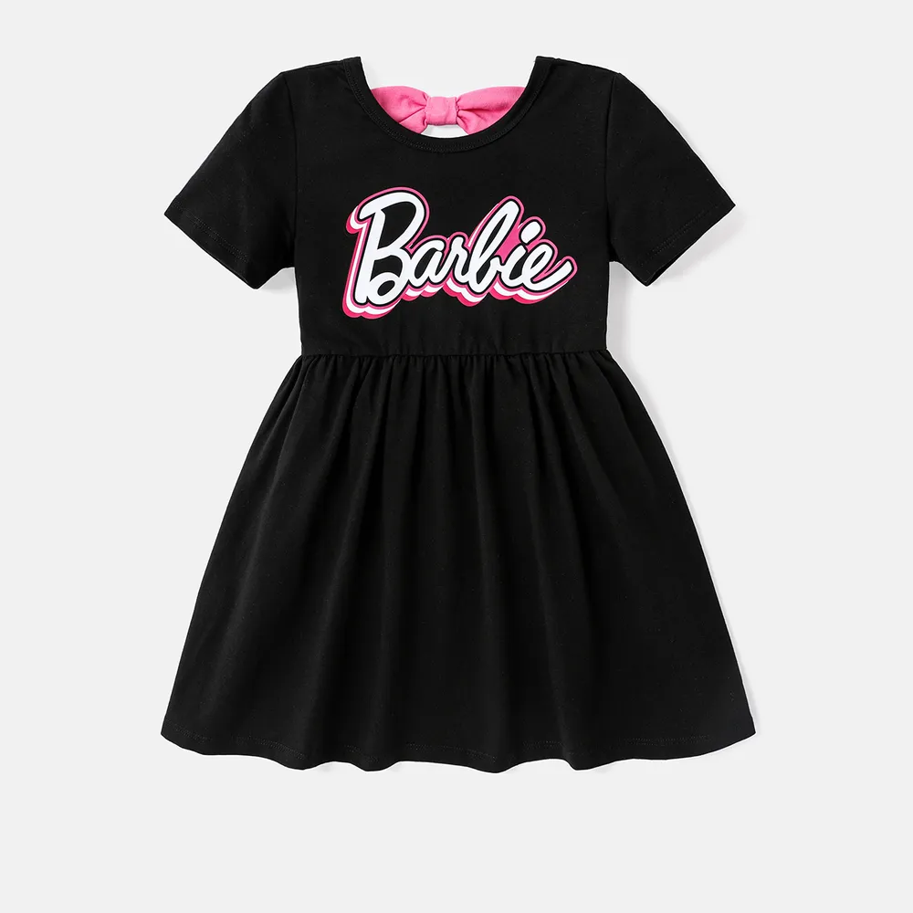 Barbie Toddler/Kid Girl Back Bowknot Design Cotton Short-sleeve Dress  big image 7