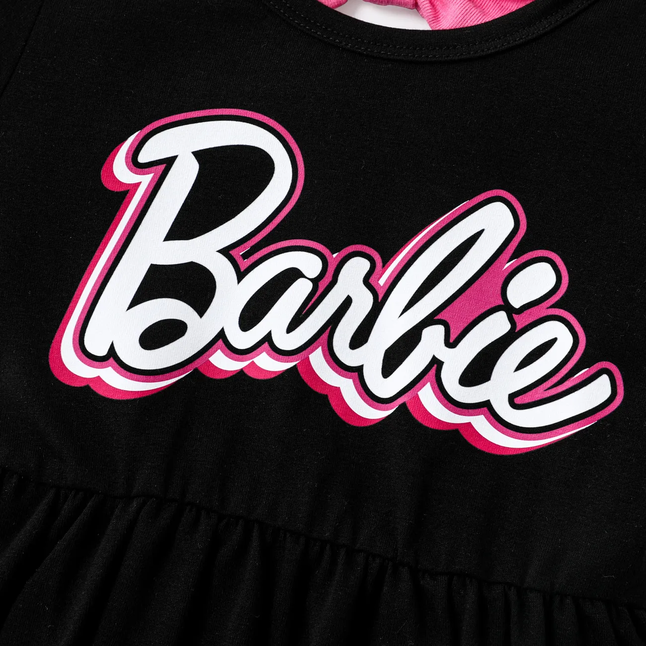 Barbie IP حريمي عقدة حلو فساتين أسود big image 1