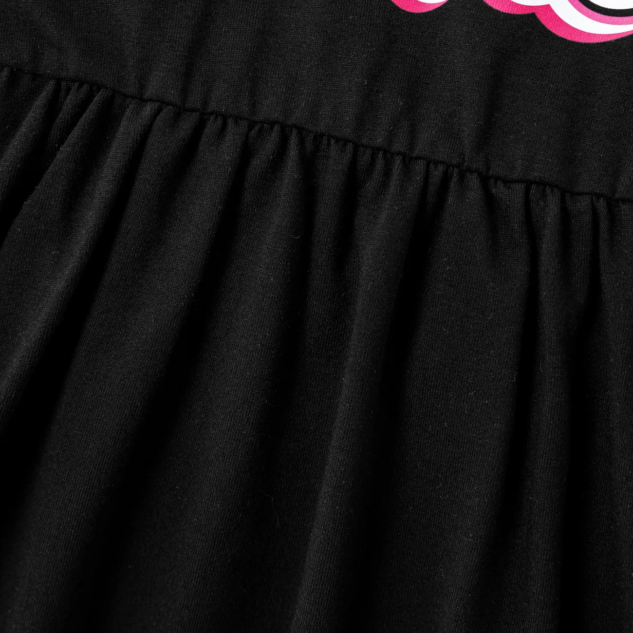 Barbie Toddler/Kid Girl Back Bowknot Design Cotton Short-sleeve Dress Black big image 1