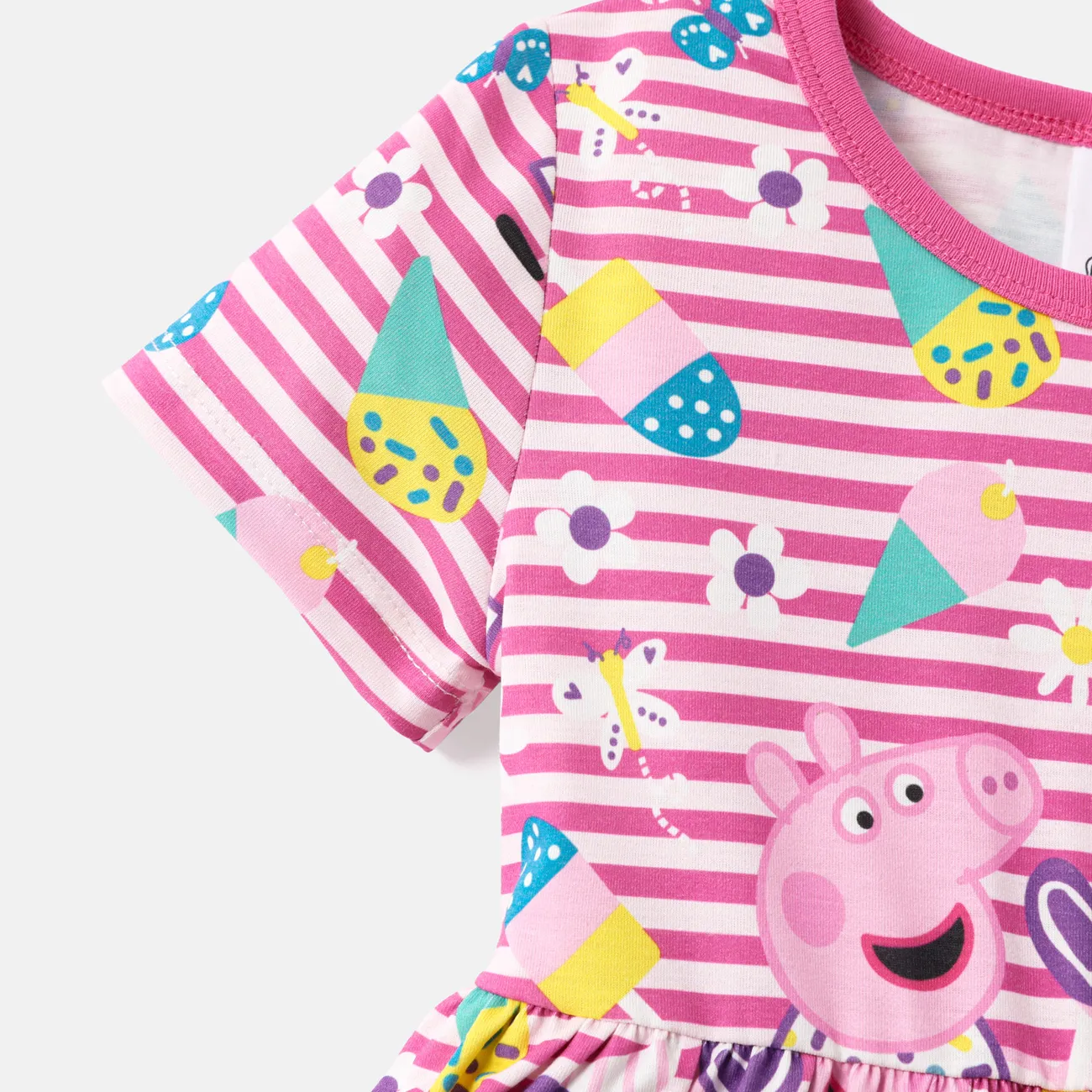Peppa Pig Criança Menina Infantil Porco Vestidos Multicolorido big image 1