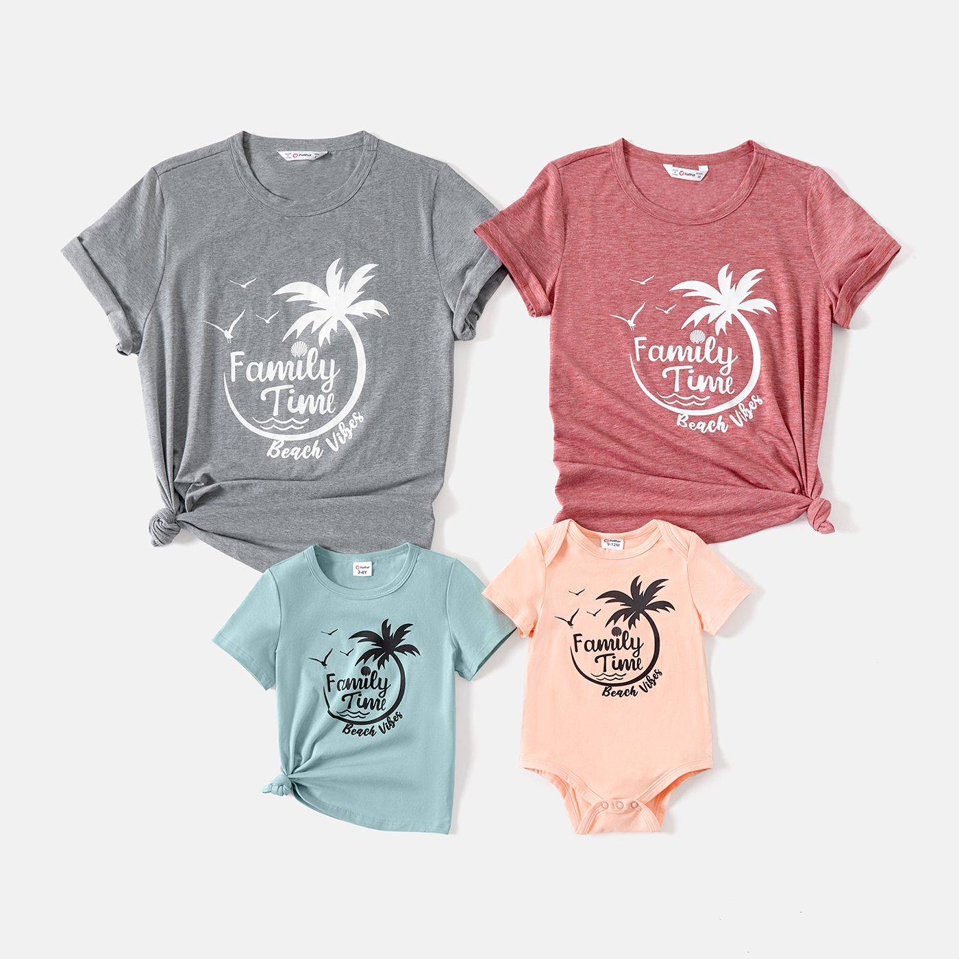 

Family Matching 95% Cotton Short-sleeve Graphic Print Tee