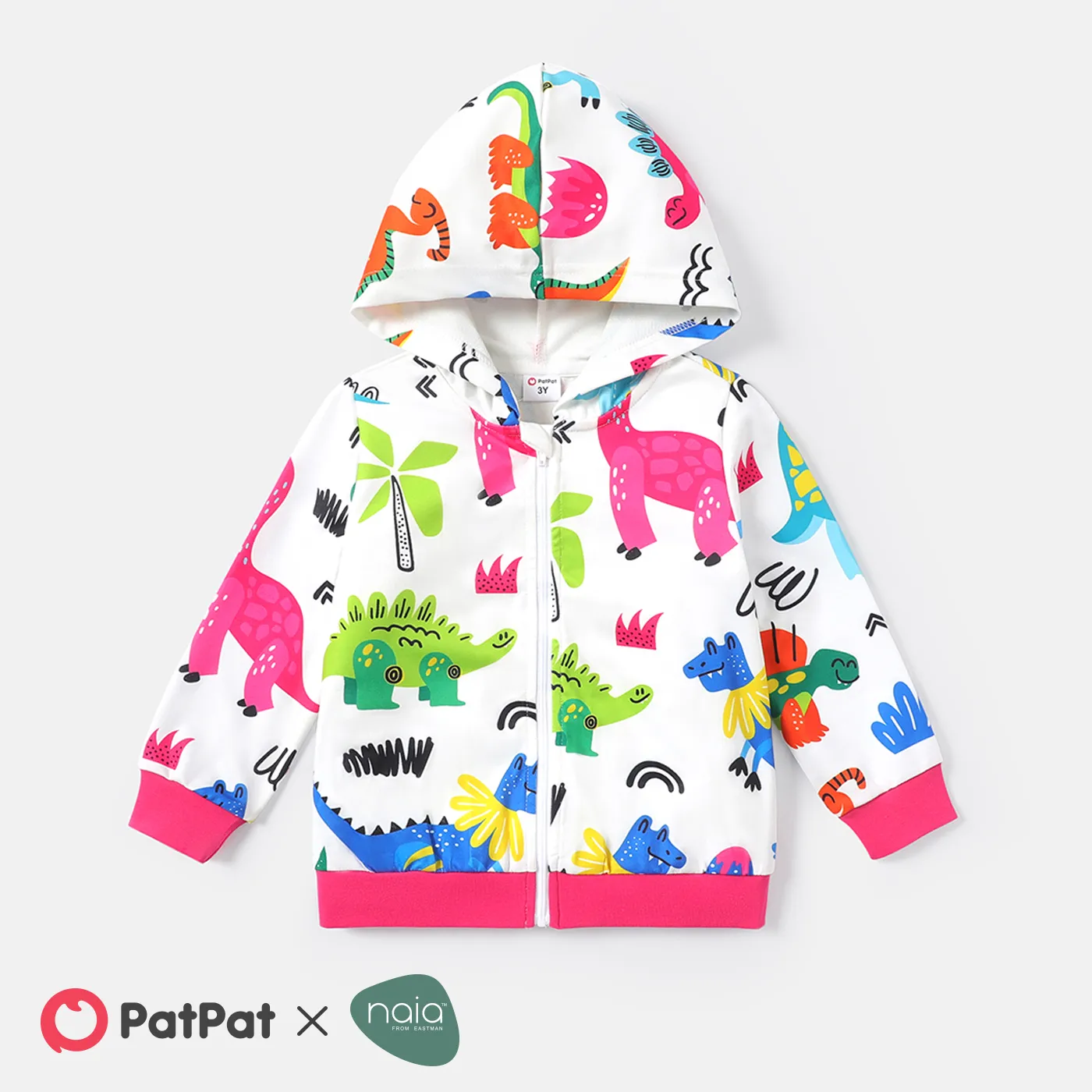 

Naia Toddler Girl Animal Dinosaur Print Hooded Jacket