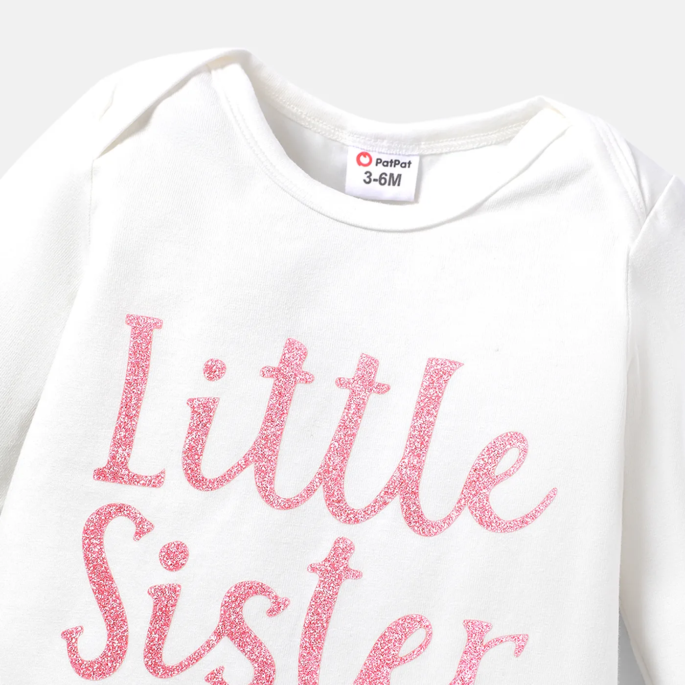 3pcs Baby Girl Cotton Long-sleeve Letter Graphic Romper and Floral Print Naia™ Pants & Headband Set  image 4