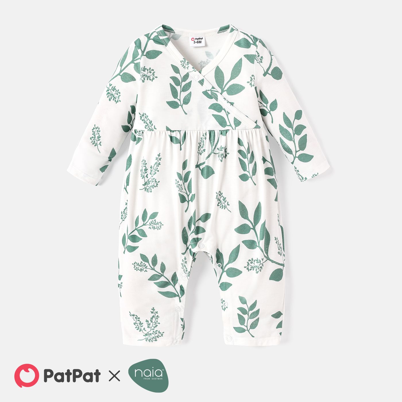 Baby Girl Allover Leaf Print Long-sleeve Naiaâ¢ Jumpsuit