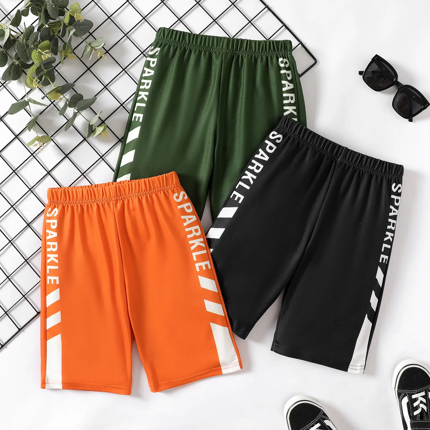 Kid Boy Letter Print Elasticized Shorts