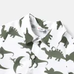 2pcs Baby Boy Short-sleeve Allover Dinosaur Print Shirt and Overalls Shorts Set  image 4