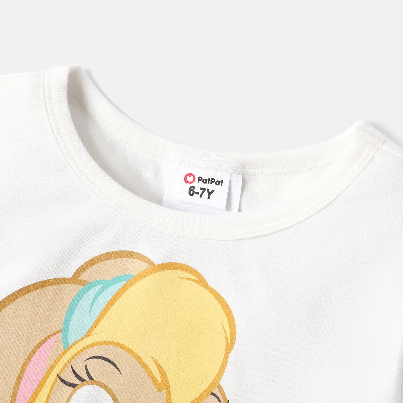 Looney Tunes 2pcs Kid Girl Character Print Tie Knot Cotton Long-sleeve Tee and Letter Print Leggings Set White image 5