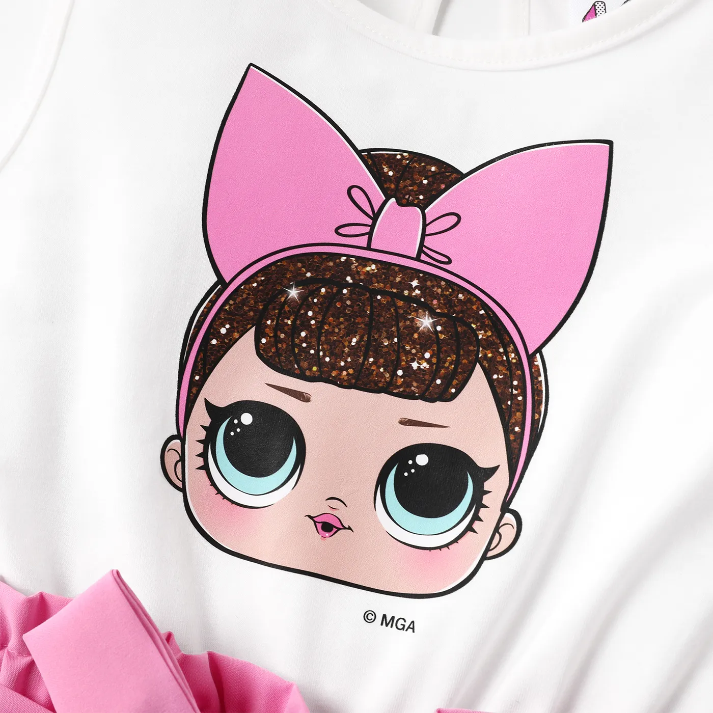 L.O.L. SURPRISE! Kid Girl Character Print Sleeveless Belted Rompers  image 3