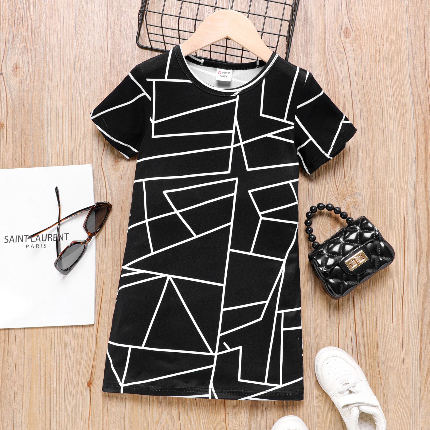 

Kid Girl Geo Print Short-sleeve Dress