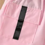 2pcs Kid Girl Short-sleeve Tee and Pocket Design Belted Shorts Set  image 5