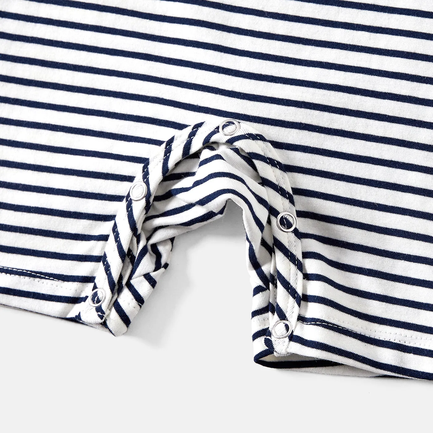 Family Matching 95% Cotton Short-sleeve Colorblock Striped Tee ColorBlock image 4
