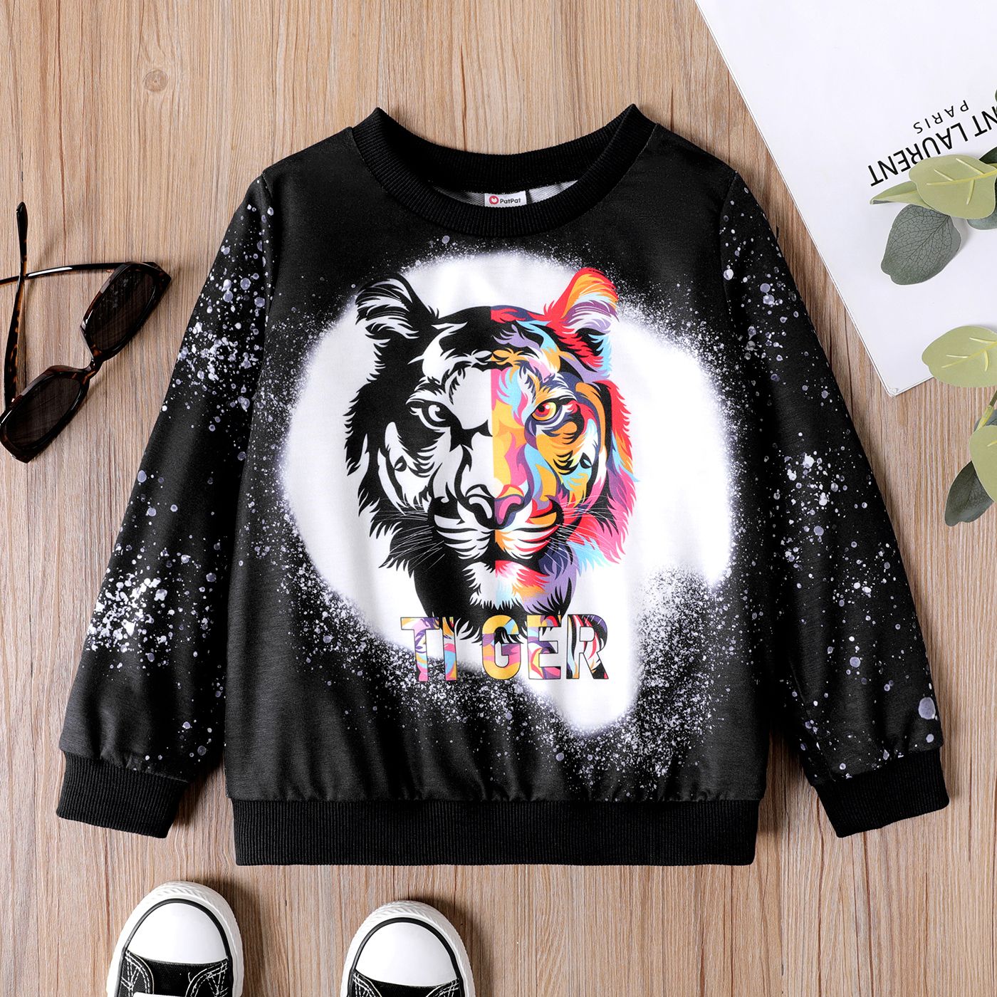 Sweat-shirt Enfant Garçon Imprimé Tigre Animal