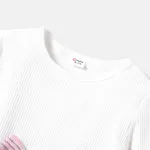 Kid Girl 3D Bowknot Design Pleated Plaid Splice Long-sleeve Dress  image 3