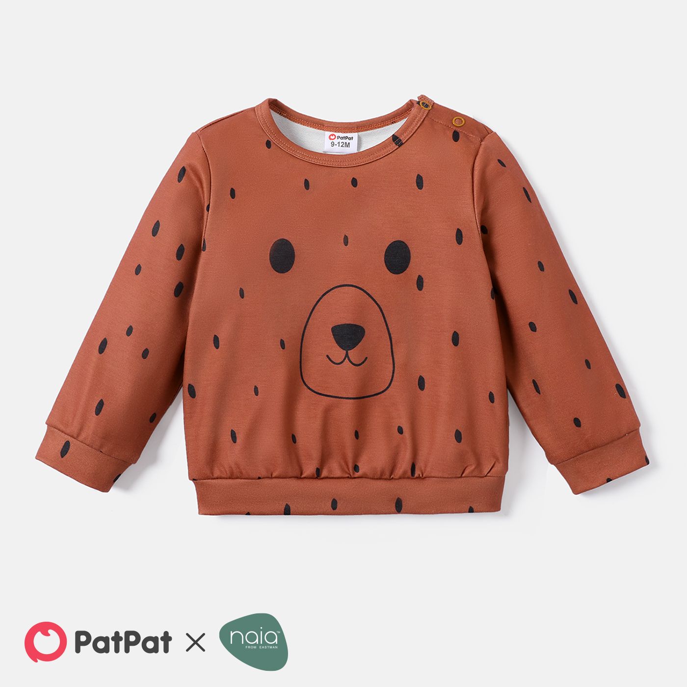 

Baby Girl Bear Print Long-sleeve Naia™ Sweatshirt