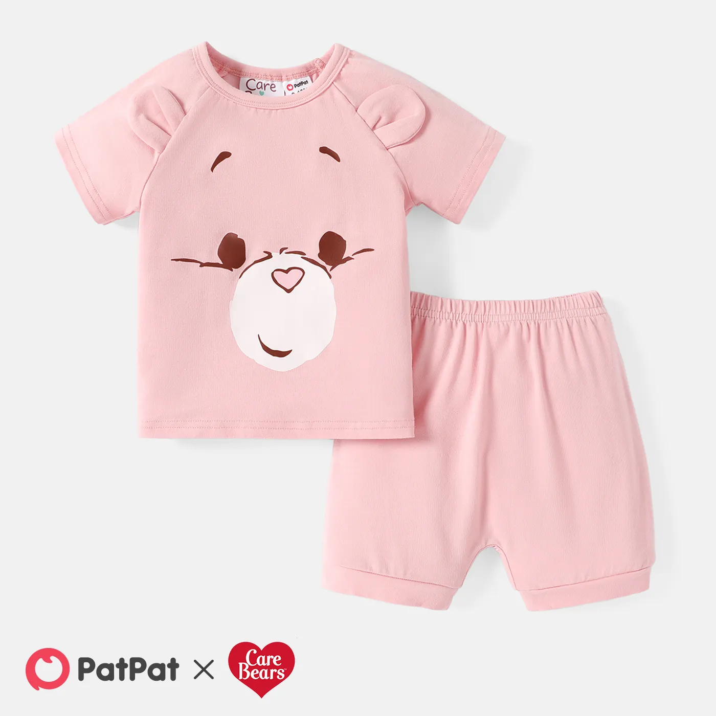 

Care Bears 2pcs Baby Boy/Girl Cotton Short-sleeve 3D Ears Detail Graphic Tee and Shorts Set