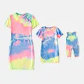 Tie Dye Short-sleeve Bodycon T-shirt Dress for Mom and Me  image 2