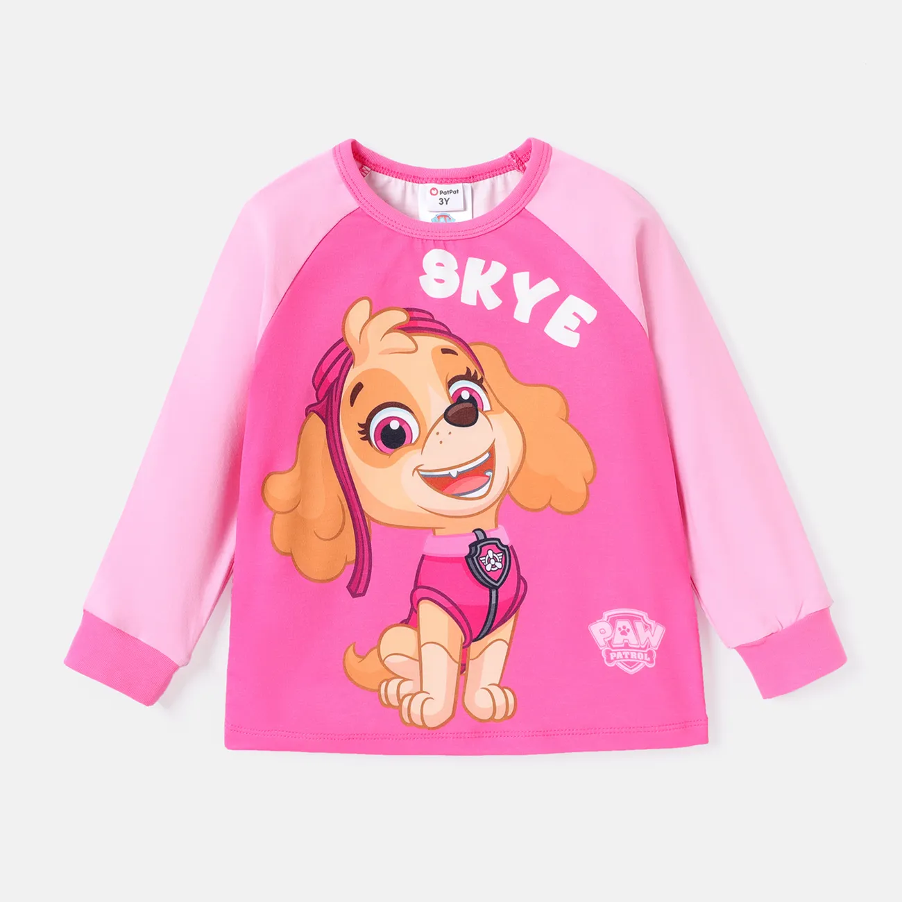 Patrulla de cachorros Niño pequeño Unisex Costura de tela Infantil Perro Manga larga Camiseta Rosado big image 1