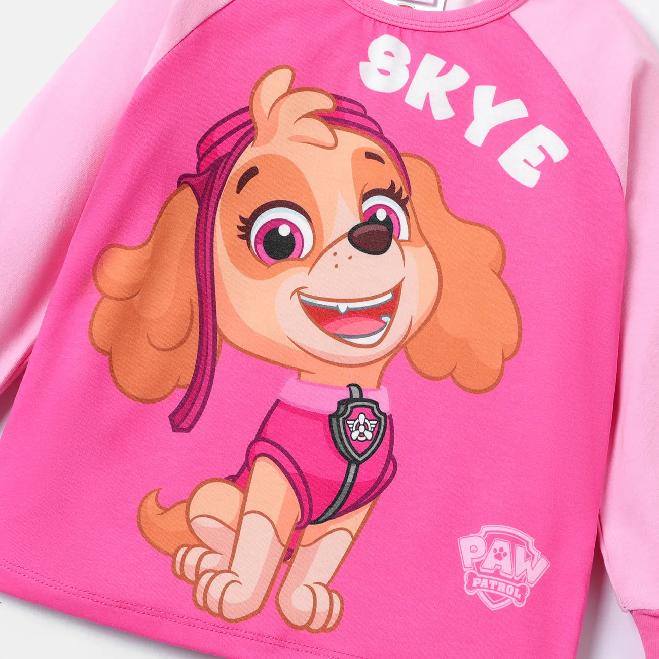 Patrulla de cachorros Niño pequeño Unisex Costura de tela Infantil Perro Manga larga Camiseta Rosado big image 1