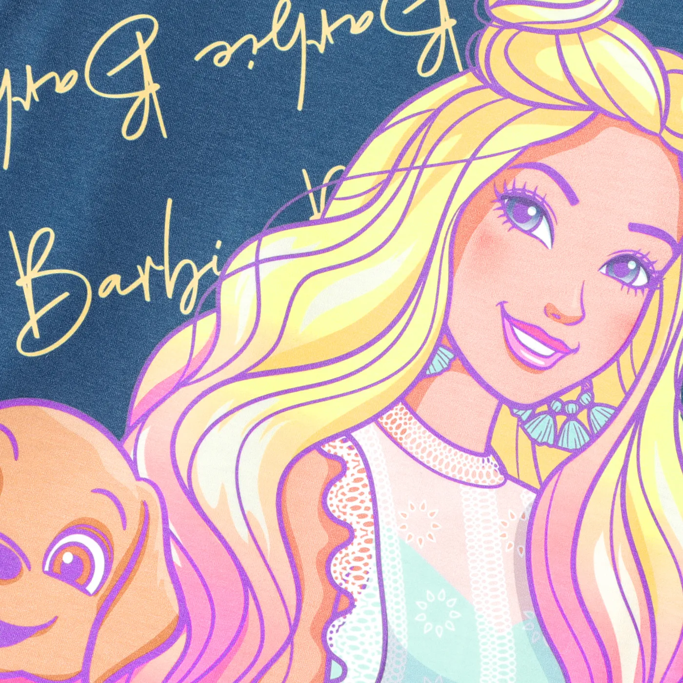 Barbie Criança Menina Bonito Manga comprida T-shirts azul tibetano image 4