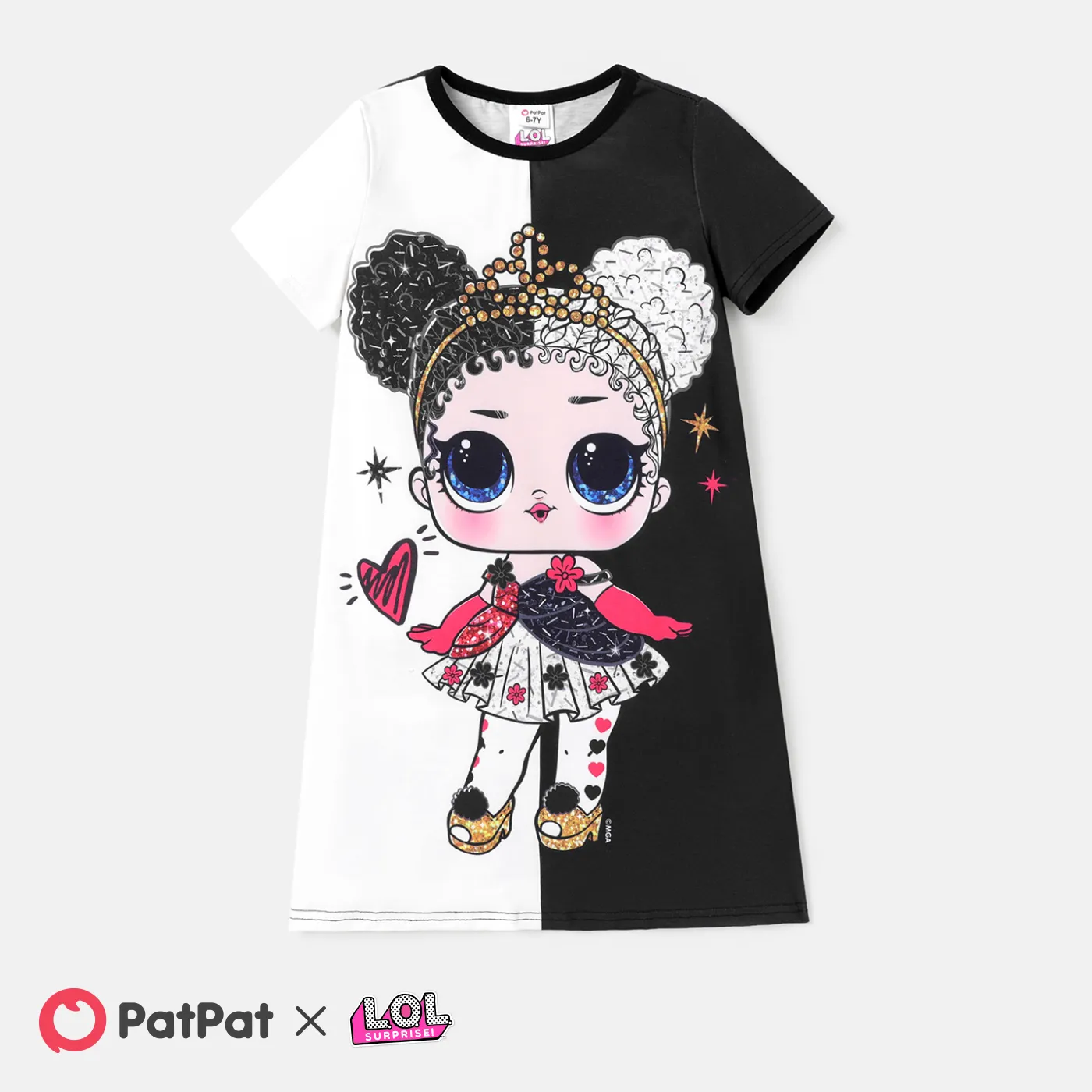 L.O.L. SURPRISE! Kid Girl Naia Colorblock Short-sleeve Dress