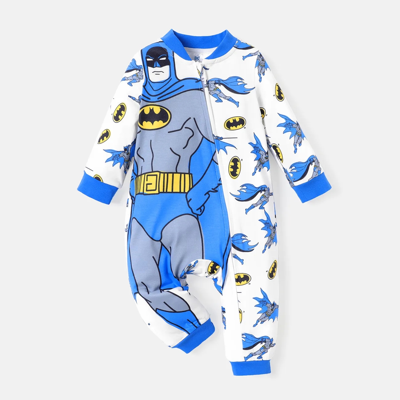 Batman Baby Boy Long-sleeve Graphic Naia™ Jumpsuit White big image 1