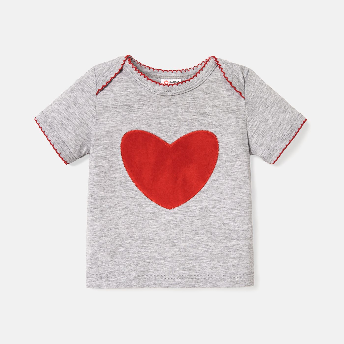 Valentine's Day Baby Girl 100% Cotton Short-sleeve Heart Graphic Tee