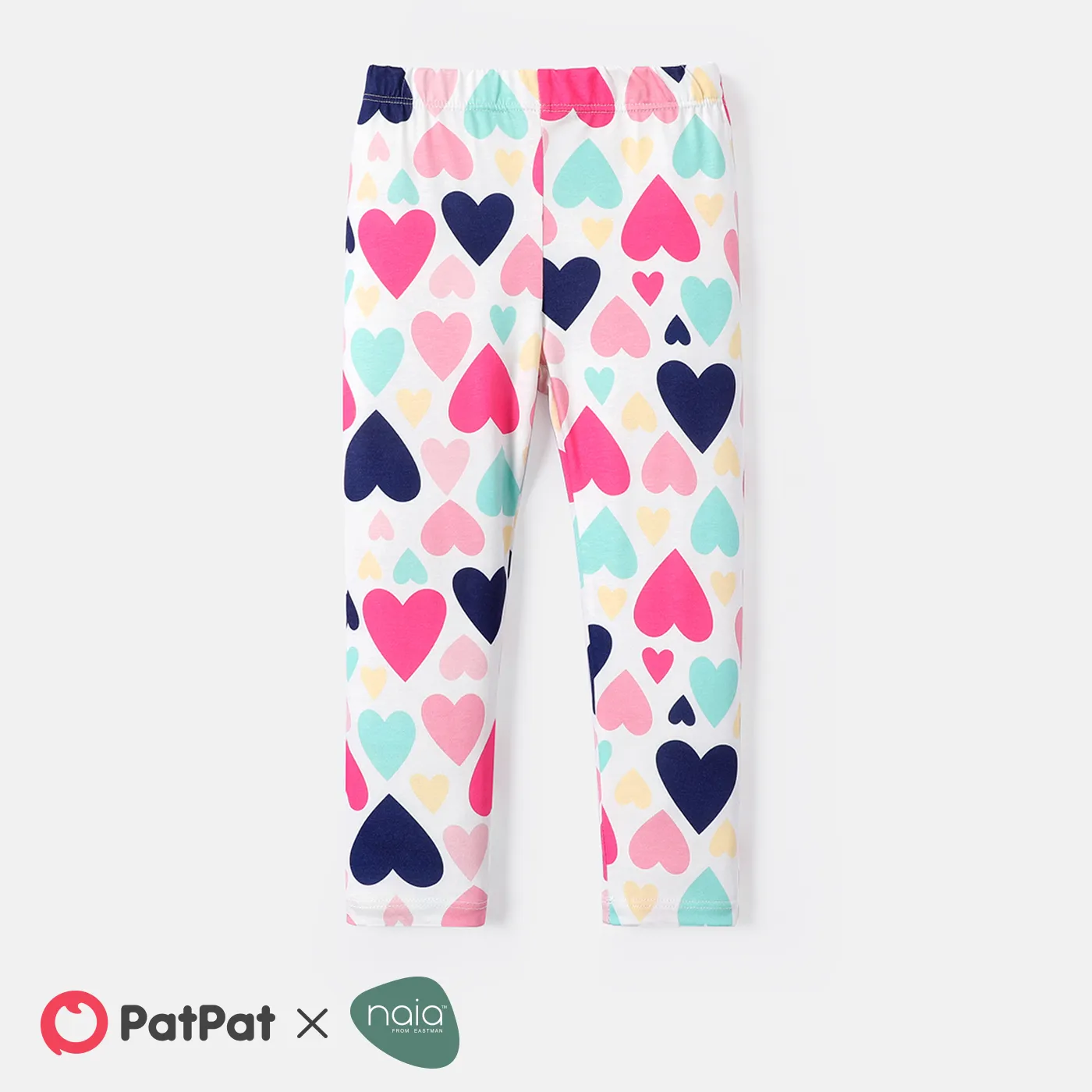 Naia Toddler Girl Heart Print Elasticized Leggings Colorful