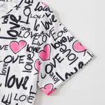 Valentine's Day Family Matching Allover Heart & Letter Print Drawstring Ruched Bodycon Dresses and Short-sleeve T-shirts Sets  image 6