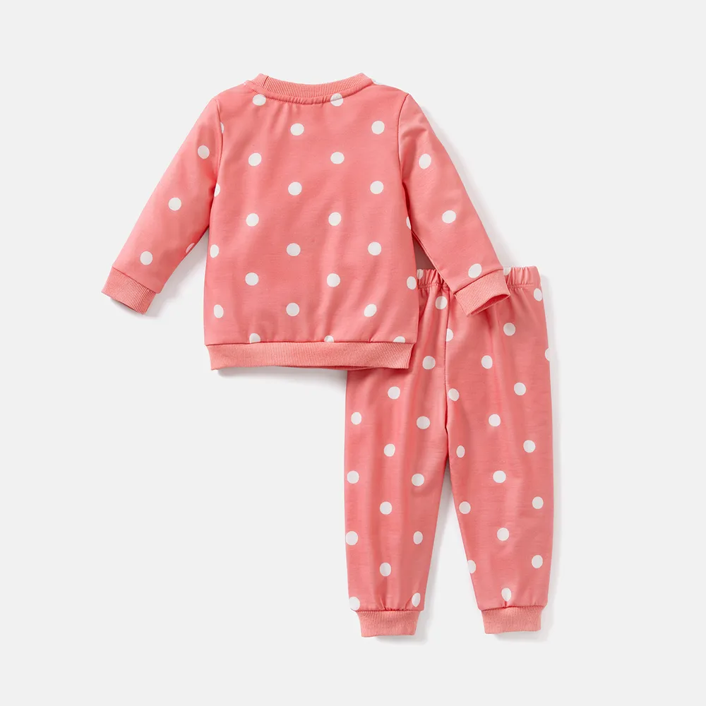 2pcs Baby Girl/Boy Polka dots/Star Print Sweatshirt and Pants Set big image 6