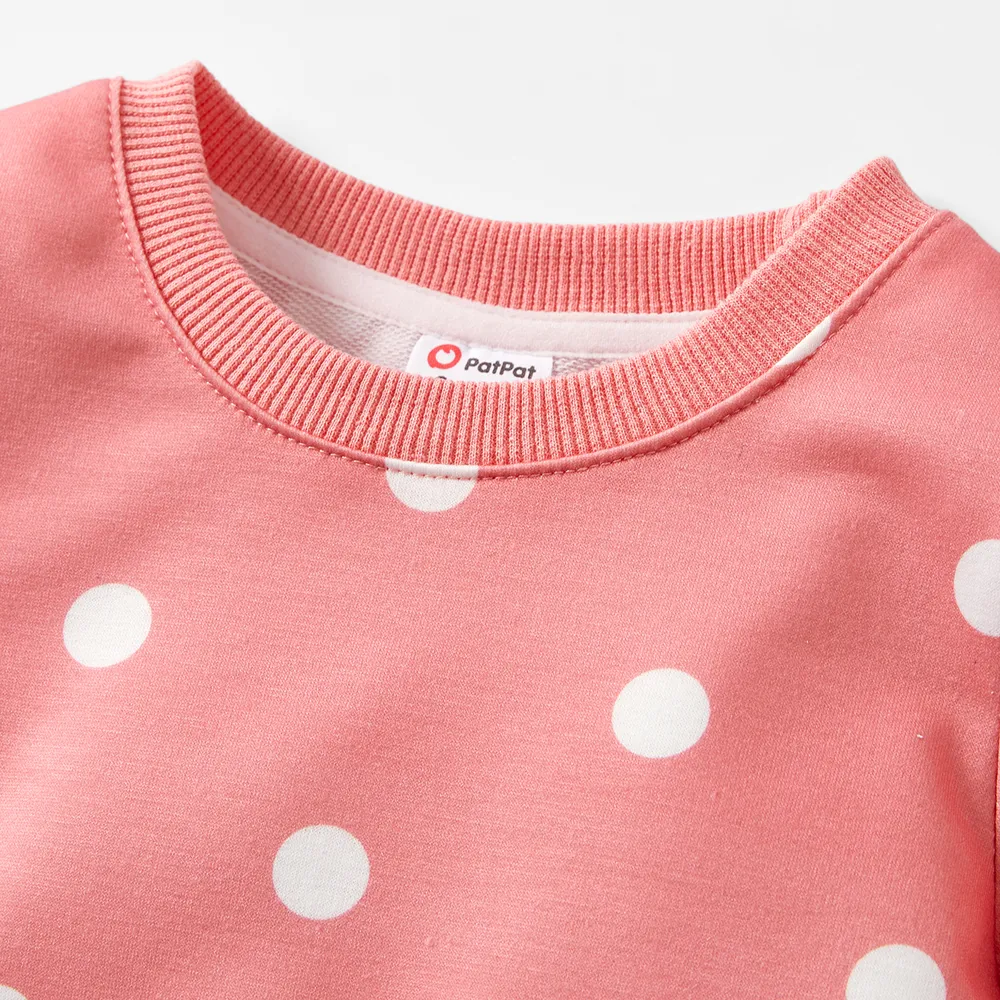 2pcs Baby Girl/Boy Polka dots/Star Print Sweatshirt and Pants Set big image 3