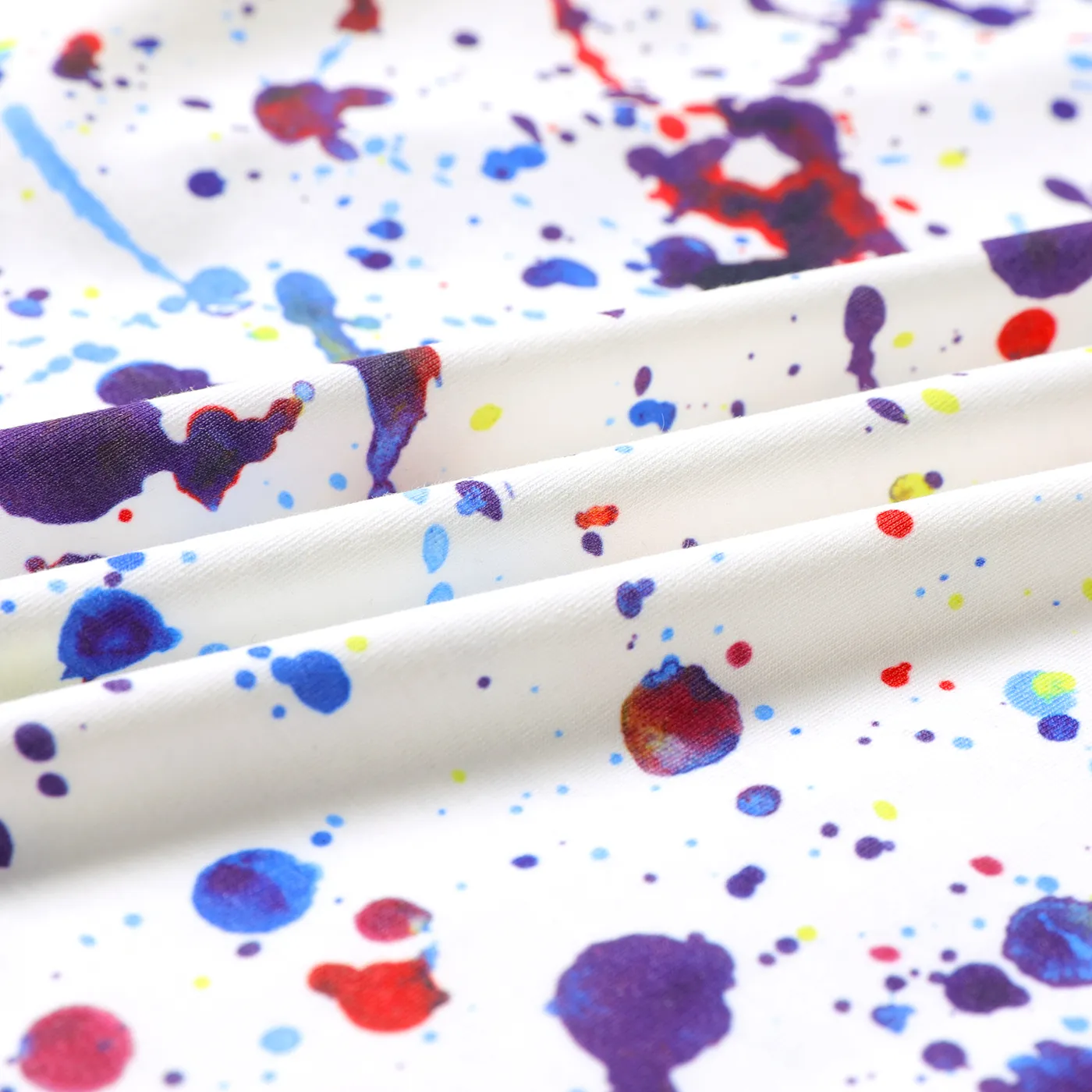 2pcs Kid Boy Naia Painting Print Short-sleeve Tee and Colorblock Shorts Set White image 6