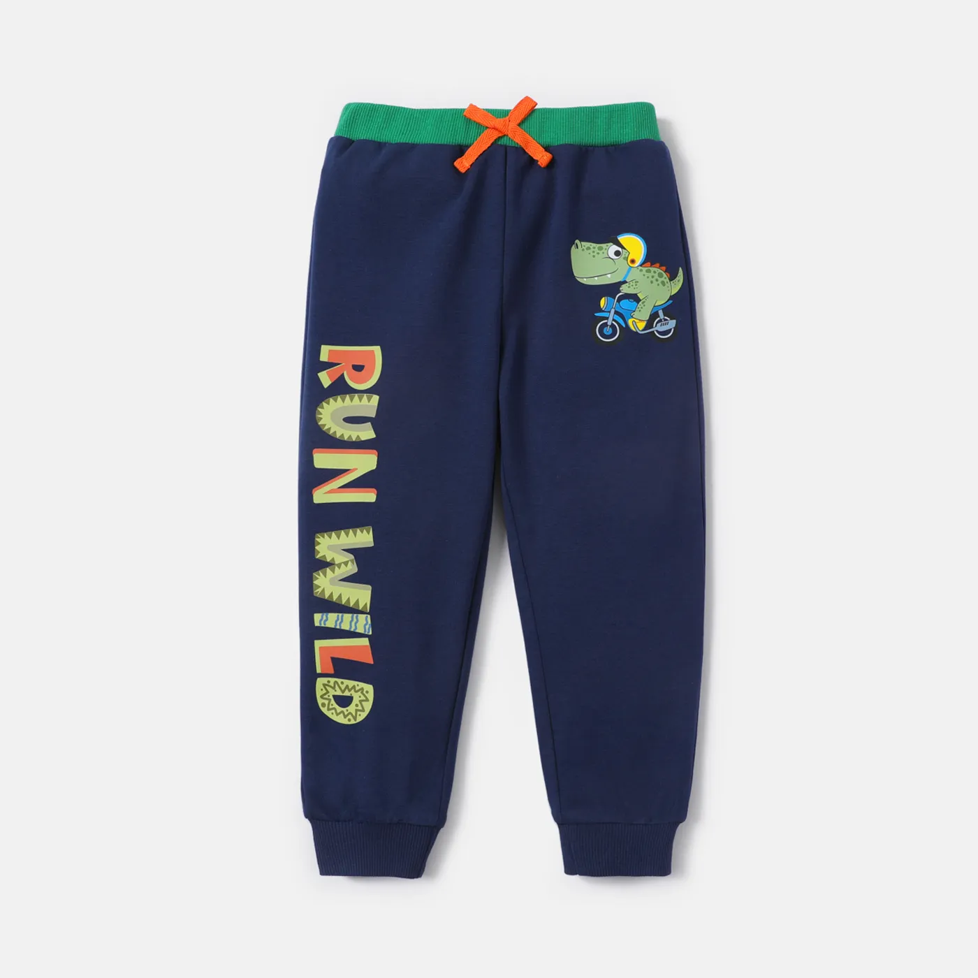 Toddler Boy Letter Dinosaur Print Elasticized Pants