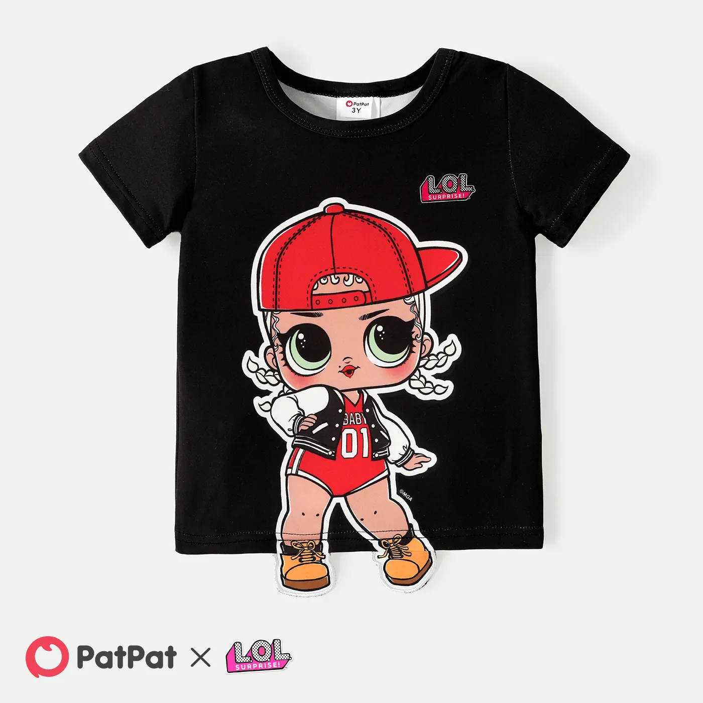 L.O.L. SURPRISE! Toddler/Kid Girl Character Print Short-sleeve Tee Black
