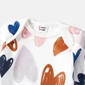 Family Matching Allover Heart Print and Colorblock Ribbed Long-sleeve Sweatshirts  image 3