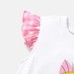 Looney Tunes 2pcs Toddler Girl Cotton Flutter-sleeve Tee and Naia Polka dots Shorts Set  image 2