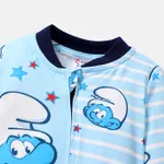 The Smurfs Baby Boy/Girl Allover Print Blue Striped Long-sleeve Zipper Naia™ Jumpsuit  image 3