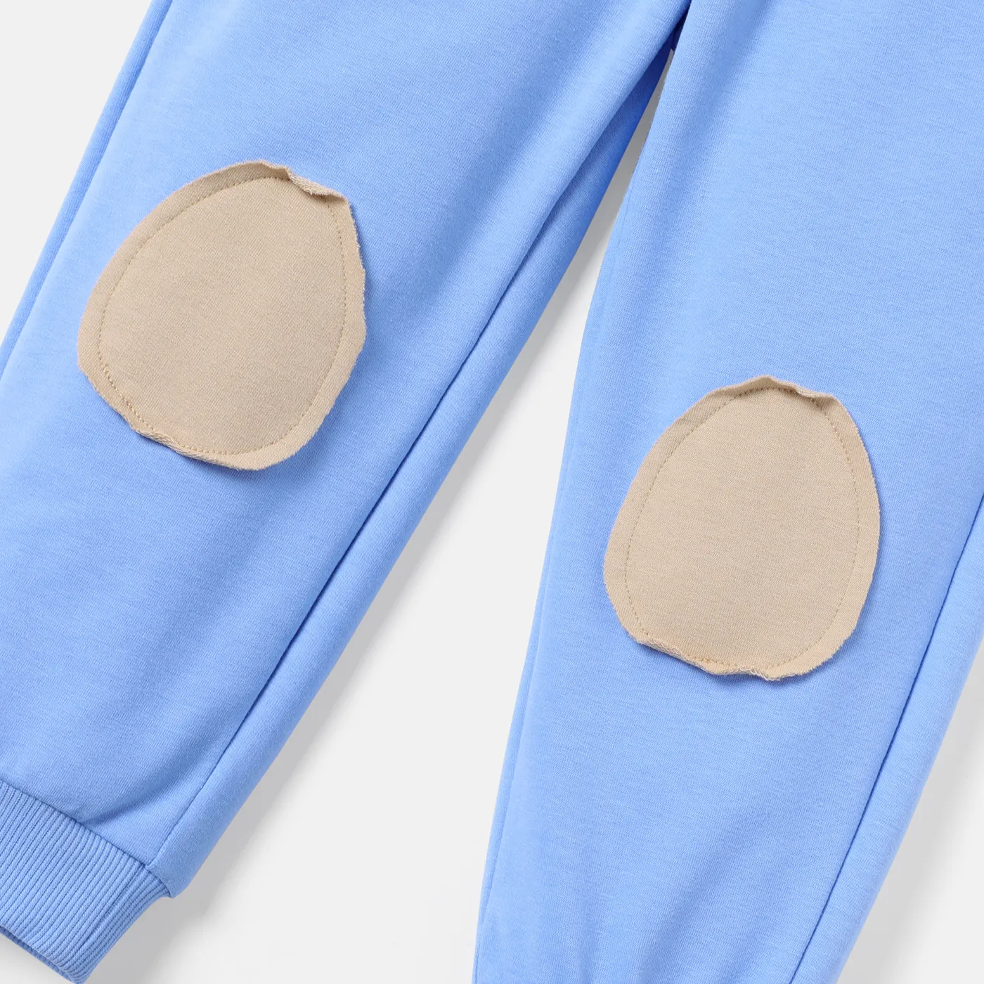 2pcs Toddler Boy Faux-two Pocket Design Sweatshirt and Colorblock Pants Set Khaki image 4