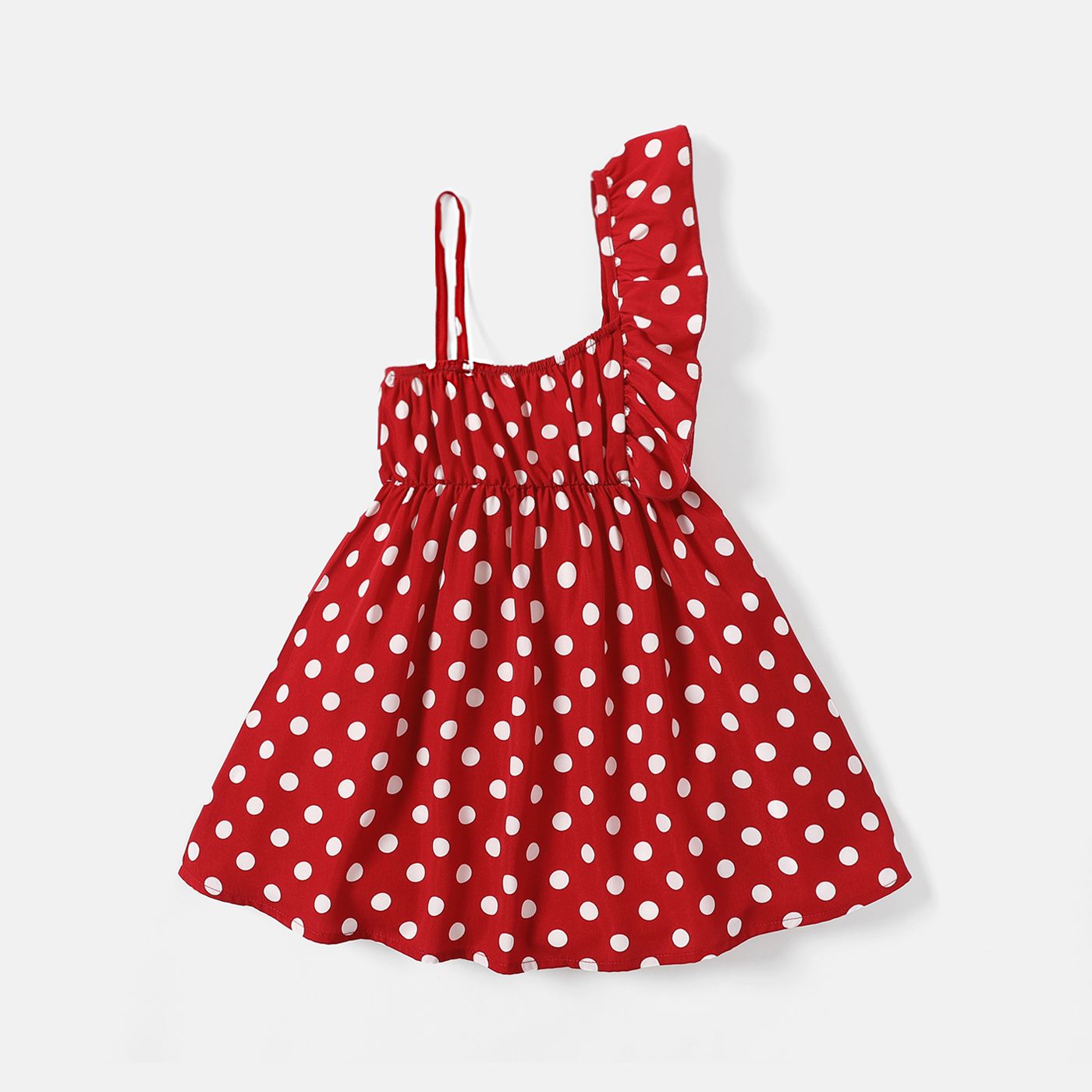 

Toddler Girl Polka dots Ruffled Slip Dress