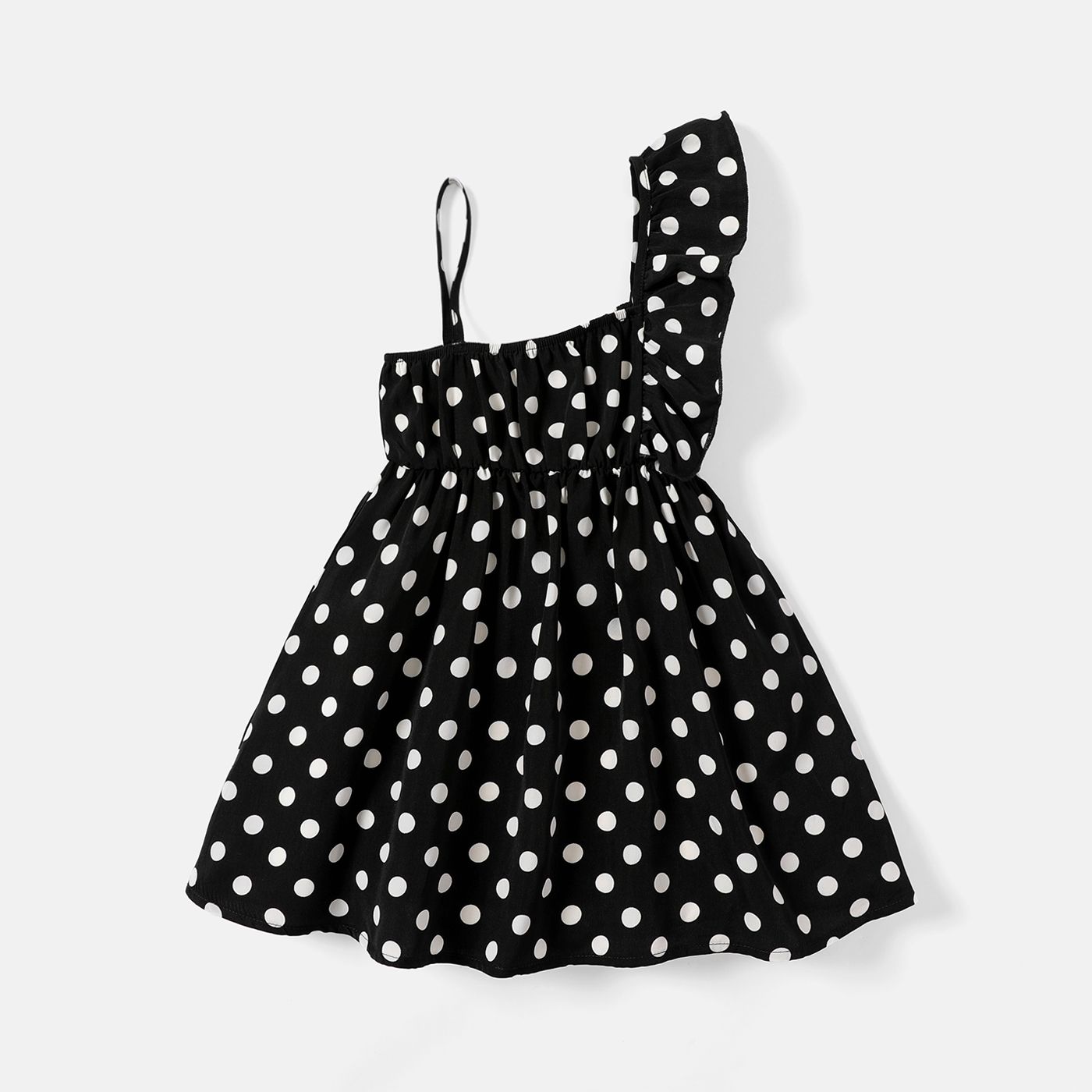 

Toddler Girl Polka dots Ruffled Slip Dress