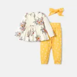 Naia 3pcs Toddler Girl Floral Print Long-sleeve Tee & Pants and Headband Set  image 2