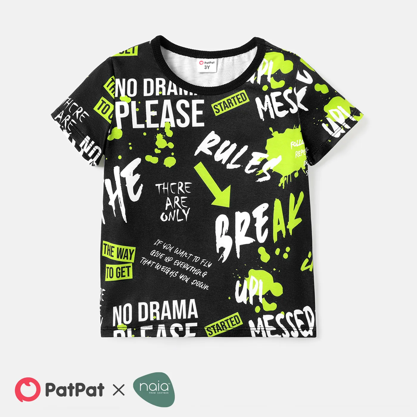 

Toddler Boy Naia Letter Print Short-sleeve Cotton Tee