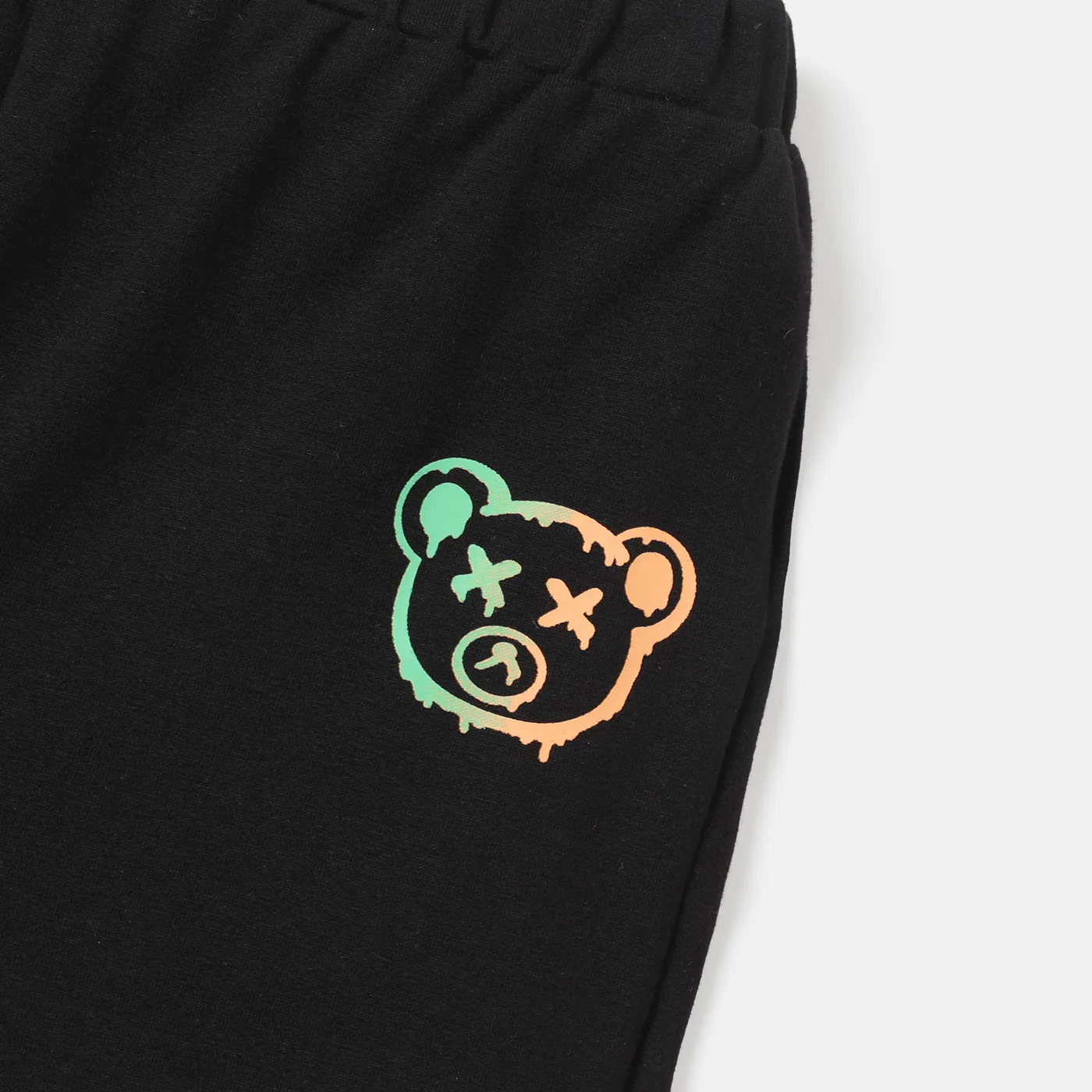 2pcs Kid Boy Bear Print Short-sleeve Tee and Letter Print Shorts Set  image 4