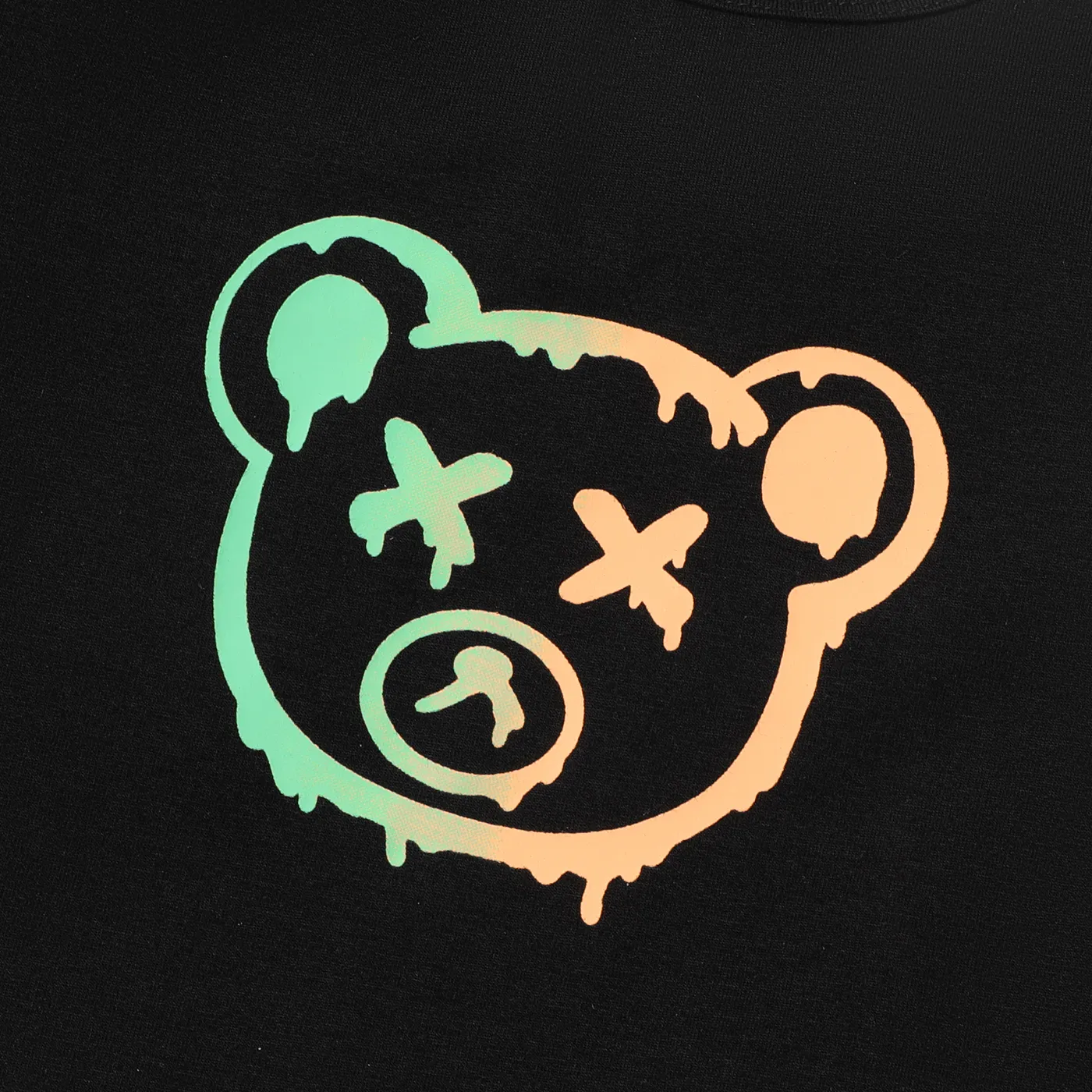 2pcs Kid Boy Bear Print Short-sleeve Tee and Letter Print Shorts Set  image 3