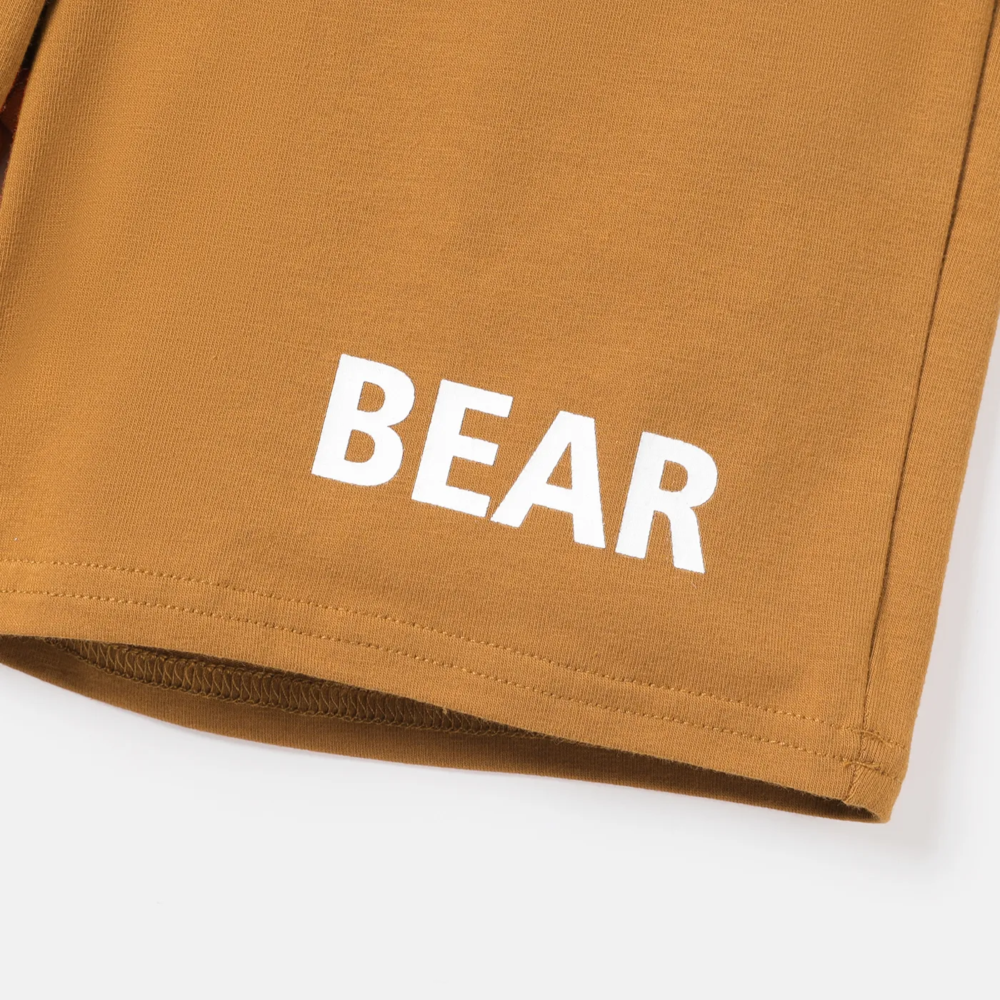 2pcs Kid Boy Bear Print Short-sleeve Tee and Letter Print Shorts Set White image 5
