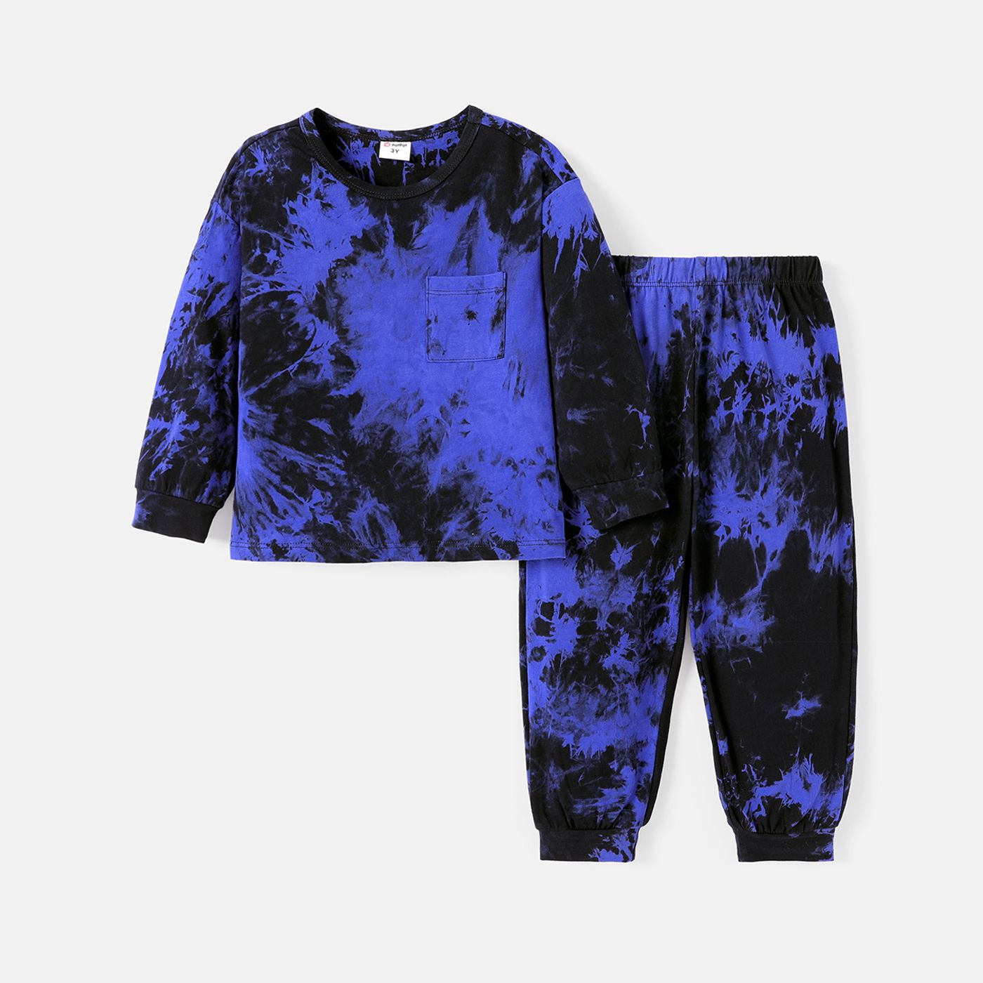 

2pcs Toddler Girl/Boy 100% Cotton Tie Dyed Sweatshirt and Pants Set
