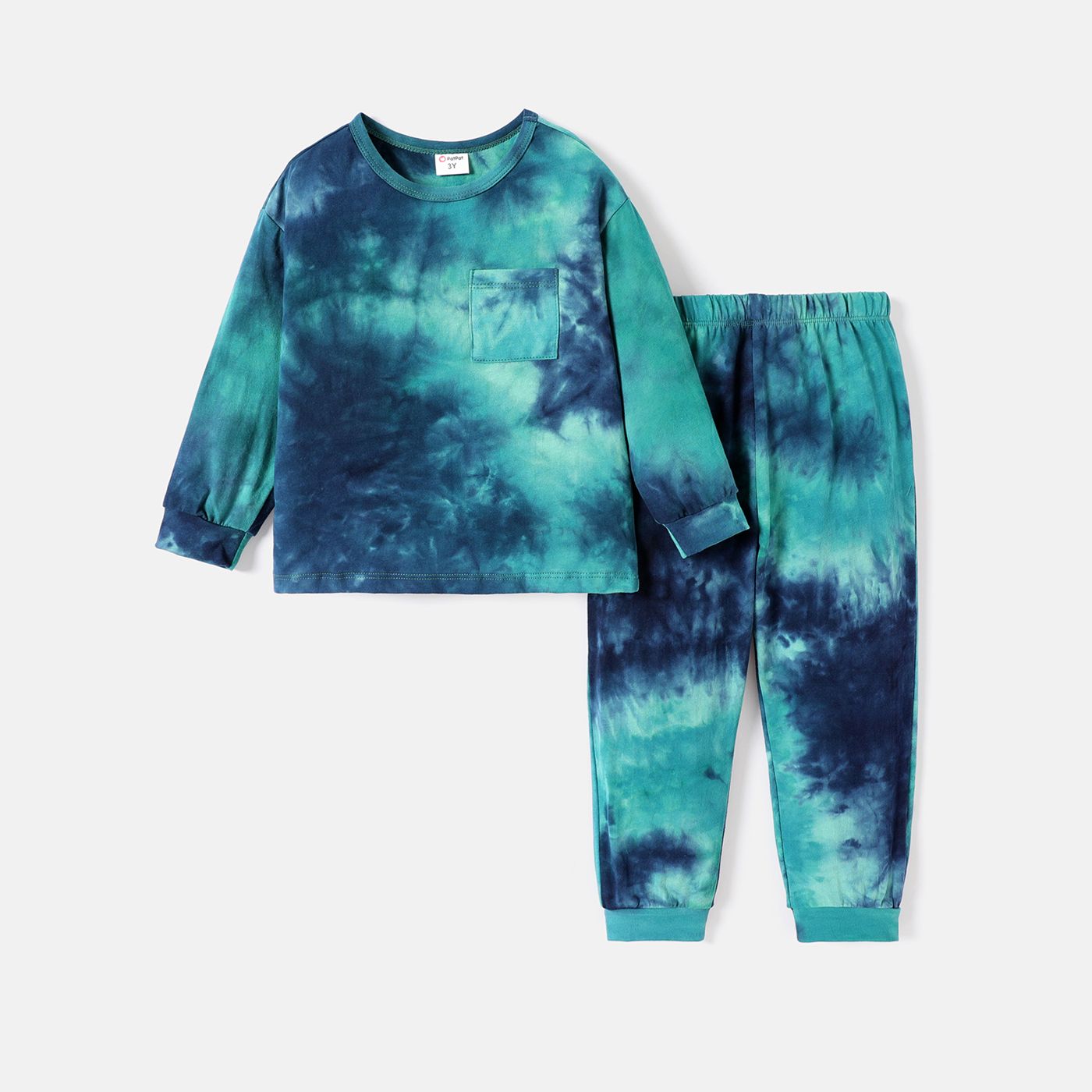 

2pcs Toddler Girl/Boy 100% Cotton Tie Dyed Sweatshirt and Pants Set